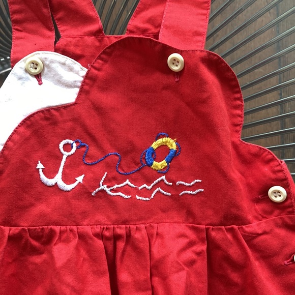 Vintage nautical sailor sun dress size 12-18 months - Picture 2 of 8